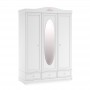 Dulap cu 3 usi si oglinda, Colectia Rustic White 140x204x60 cm